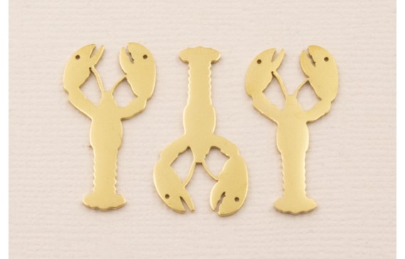 Cuenta Cangrejo Plano Acero Inoxidable 25*14mm Oro