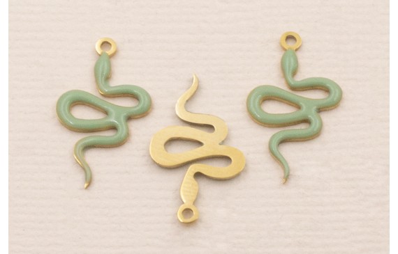 Colgante serpiente 18*10mm Esmalte Verde Turquesa