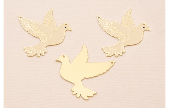 Pieza Paloma 35*35mm Dorado Mate y Esmalte Pieza Paloma 35*35mm Dorado Mate y Esmalte