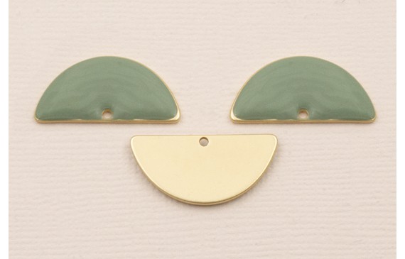 Cuenta Semicirculo Esmaltado 26*12mm Turquesa