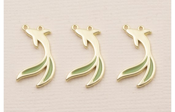 Stainless Steel. Pez Dos colas Dorado y verde