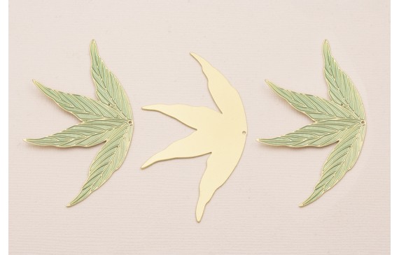 Cuenta Ramilllete 4 Hojas 70*40 Oro Mate y verde