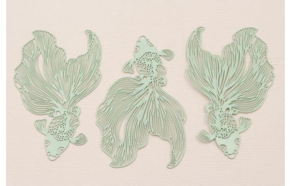 Colgante Pez Tropical Plano 60*35mm turquesa