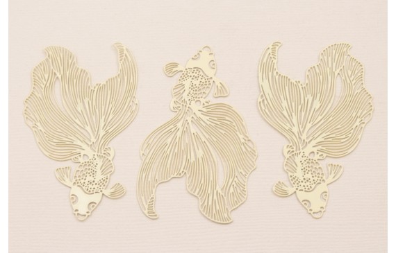 Colgante Pez Tropical Plano 60*35mm Beige