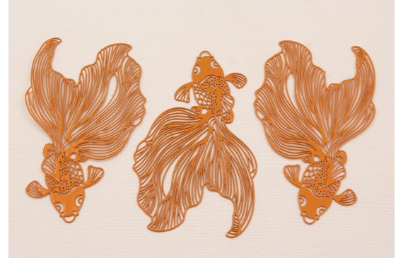 Colgante Pez Tropical Plano 60*35mm Naranja