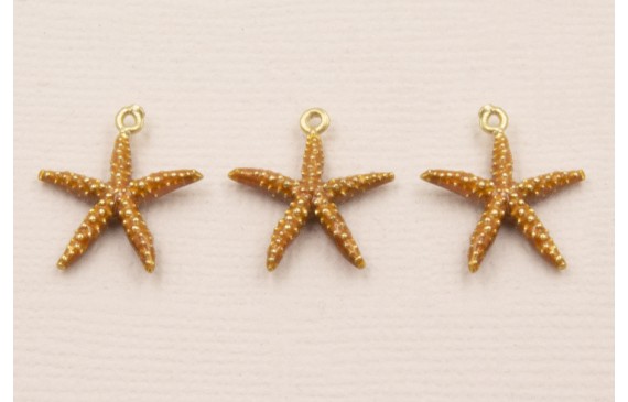 Colgante Estrella Mar 12mm Esmalte Tostado