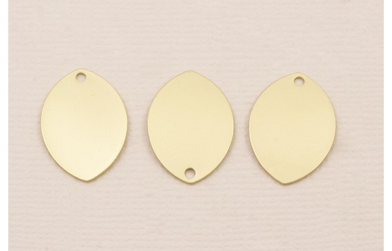 Cuenta Ovalo Curvado 20*14mm Dorado Mate