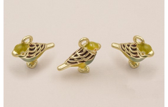 ColgantePájaro 15*17  Turquesa, Pistacho y Granate