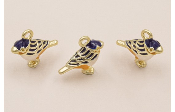 ColgantePájaro 15*17 Esmalte Rosa, Azul, mostaza ColgantePájaro 15*17 Esmalte Rosa, Azul, mostaza
