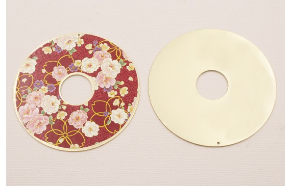 Disco Oro Mate 60mm Estampado Rojo