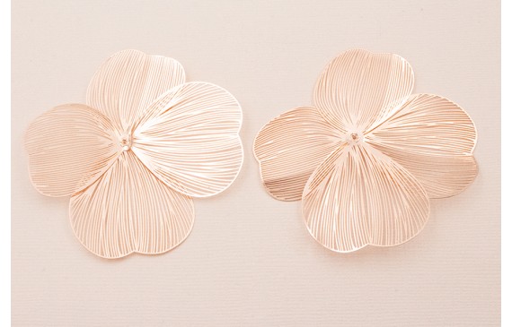 Cuenta Flor 70mm 4 pétalos Moldeable Cobre