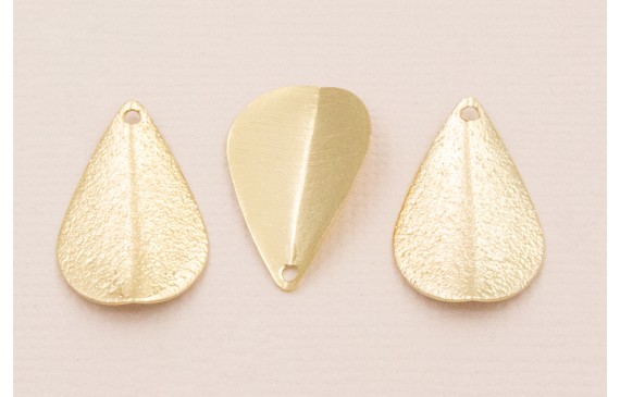 Péndulo doblado 20*12mm Oro y Oro satinado Péndulo doblado 20*12mm Oro y Oro satinado