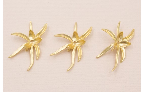 Cuenta Flor pétalos desiguales 35*23mm Dorado Mate