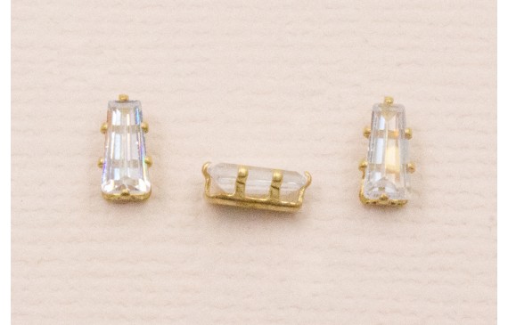 Cabujónn cristal cónico  2*3*6 mm color Cristal