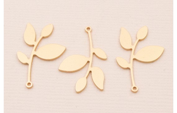 Colgante hojas 22*15mm Dorado Mate Colgante hojas 22*15mm Dorado Mate