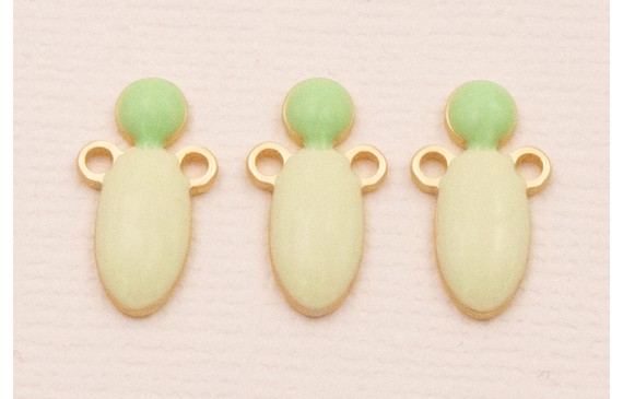 Colgante 15*8 Verde y Turquesa sobre Dorado Mate