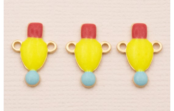 Colgante 15*10 Fluor, granate y Azul Dorado Mate