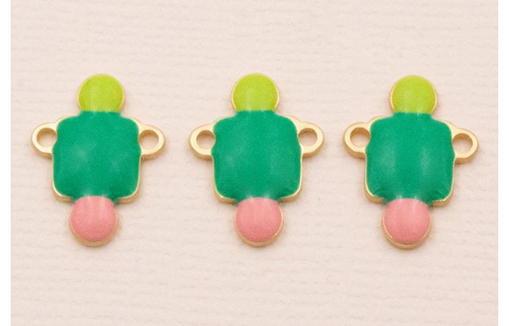 Colgante 15*10 verde, Rosa y Esmeralda Dorado Mate Colgante 15*10 verde, Rosa y Esmeralda Dorado Mate