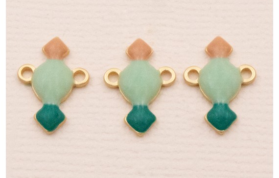 Colgante 15*10 Ocre, Esmeralda Caldera Dorado Mate