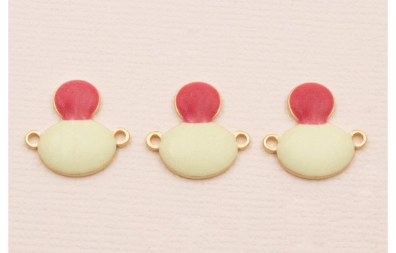 Colgante 15*15 Granate y Turquesa sobre Oro Mate