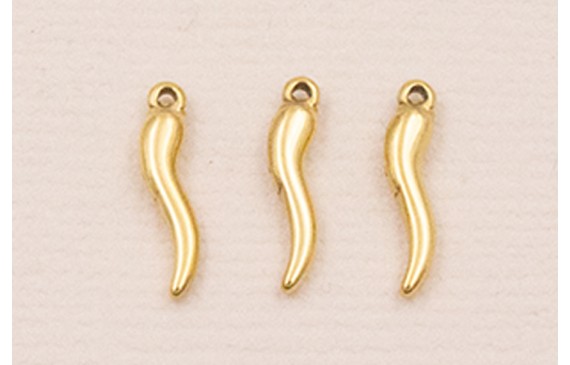 Colgante Pimiento Acero Inox. 316L 13*3mm Baño Oro