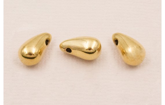 Colgante pepita Acero Inox. 316L. 12*5mm Baño Oro