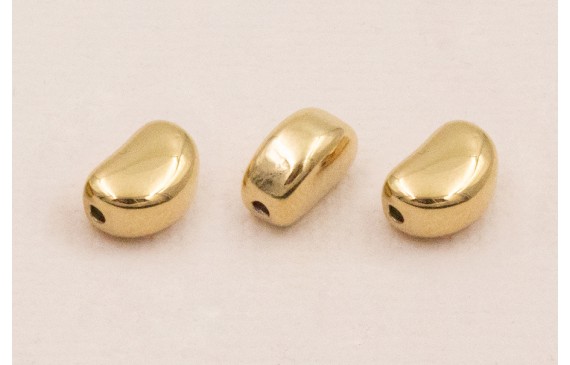 Pepita transversal Acero Inox. 316L 9*6mm Baño Oro