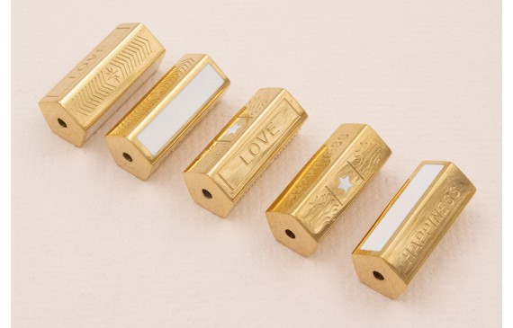 Tubo hexagonal Acero Inox 316L 16*7mm Blanco y Oro