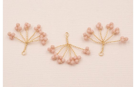 Cuenta Ramillete 6 pétalos 20*15mm Rosa Palo