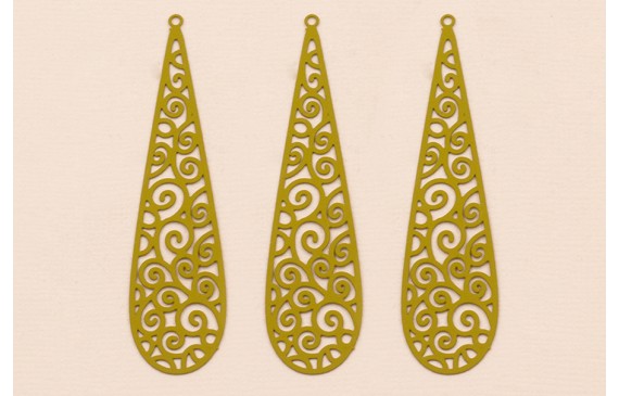 Colgante péndulo labrado lámina 64*16mm Pistacho