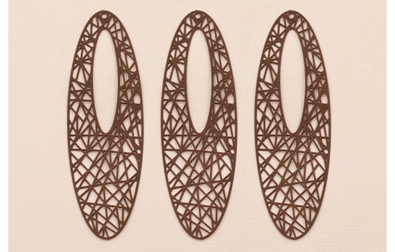 Golgante Ovalo grande labrado 70*20mm Color Marrón