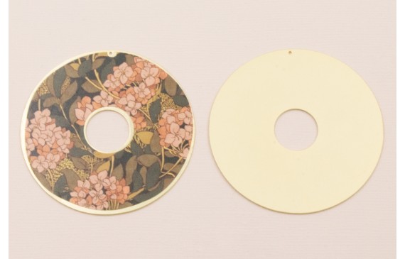 Disco 60mm  Oro Mate  Flores Rosas y Ramas