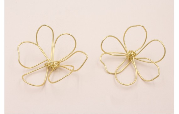 Flor Manual Hilo Latón 80mm Oro Mate