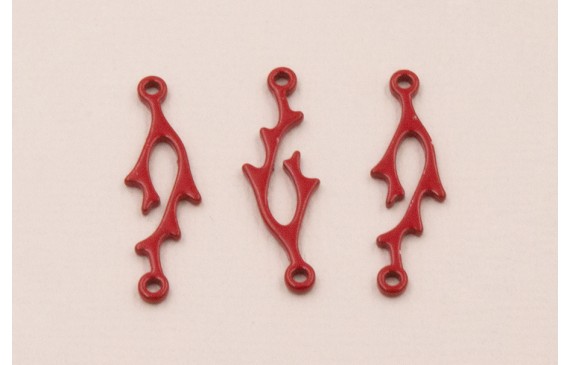 Colgante Coral 2 anillas Rojo 27*7mm