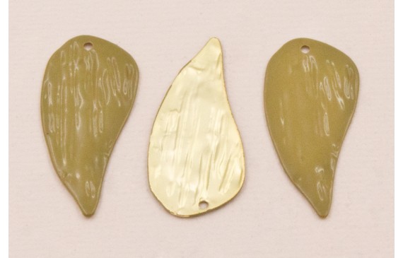 Hoja Plana 32*15 Oro Mate y Esmalte verde