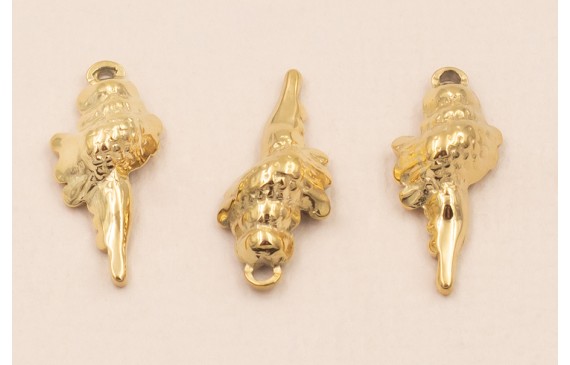 Colgante concha Acero Inox. 16*8mm Oro