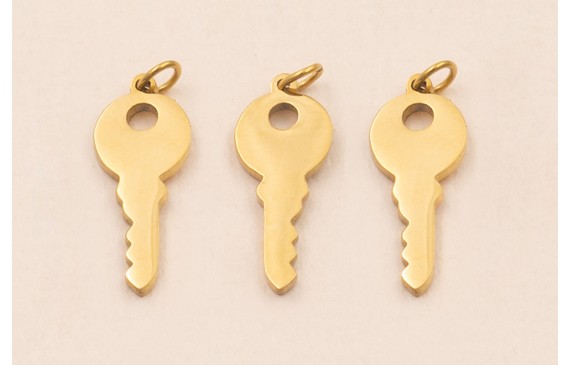 Colgane llave Acero Inox. 14*6mm Oro