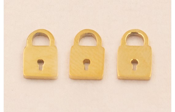 Colgante Acero Inox. Candado 8*5mm ORO