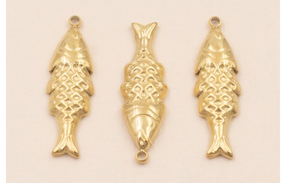 Colgante Pez Acero Inox. 20*6mm Oro