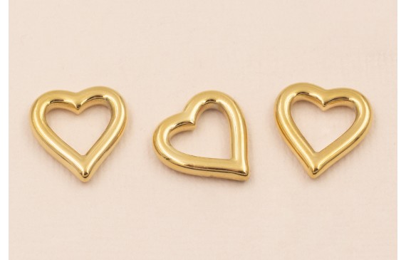 Colgante Corazón Acero Inox. 15*15mm Oro