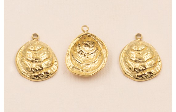 Colgante concha Acero Inox. 15*14mm Oro