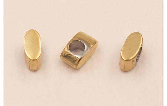 Entrepieza Acero Inox. Ovalo 4*2mm Oro