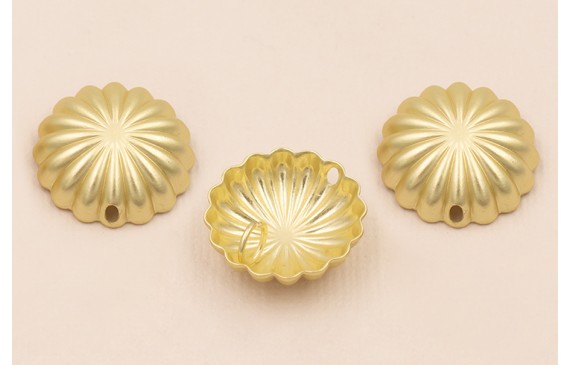 Colgante semicircular estriado 20mm Oro Mate Colgante semicircular estriado 20mm Oro Mate