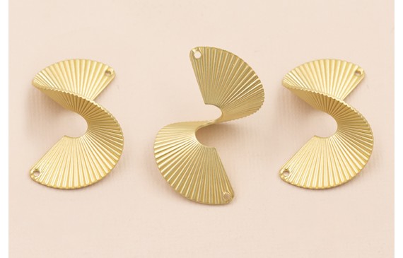 Pieza circular rizada de 35*26mm Oro Mate