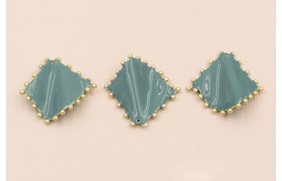 Colgante Rombo eslamtado ribetes 26*26mm Azulado