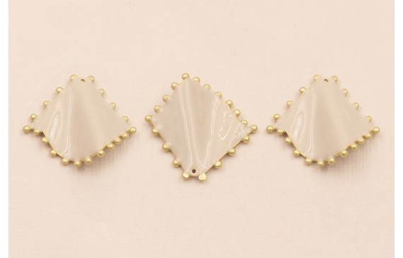 Colgante Rombo eslamtado ribetes 26*26mm Beige