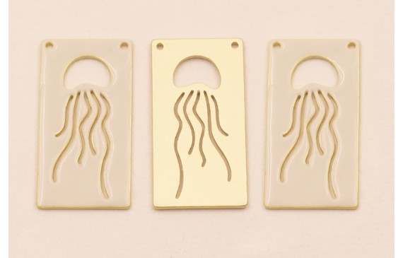 Rectangulo Calado Medusa 30*15mm Beige Rectangulo Calado Medusa 30*15mm Beige