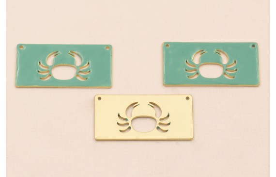 Rectangulo Calado Cangrejo 30*15mm Turquesa Rectangulo Calado Cangrejo 30*15mm Turquesa