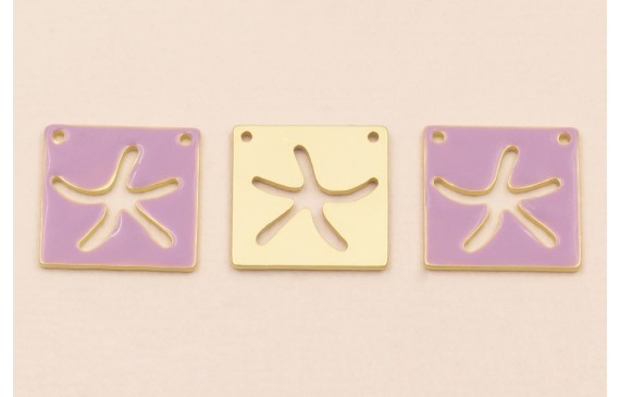 Cuadrado calado EstrellaMar 15*15mm Lila Cuadrado calado EstrellaMar 15*15mm Lila