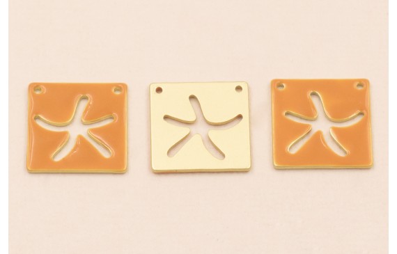 Cuadrado calado EstrellaMar 15*15mm Ocre Cuadrado calado EstrellaMar 15*15mm Ocre